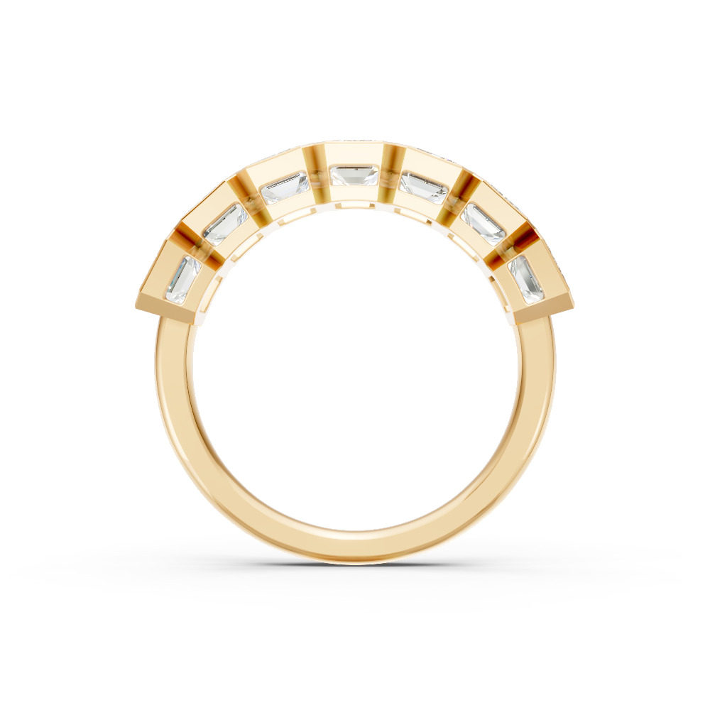 Emerald Shape Diamond Anniversary Band in Gold