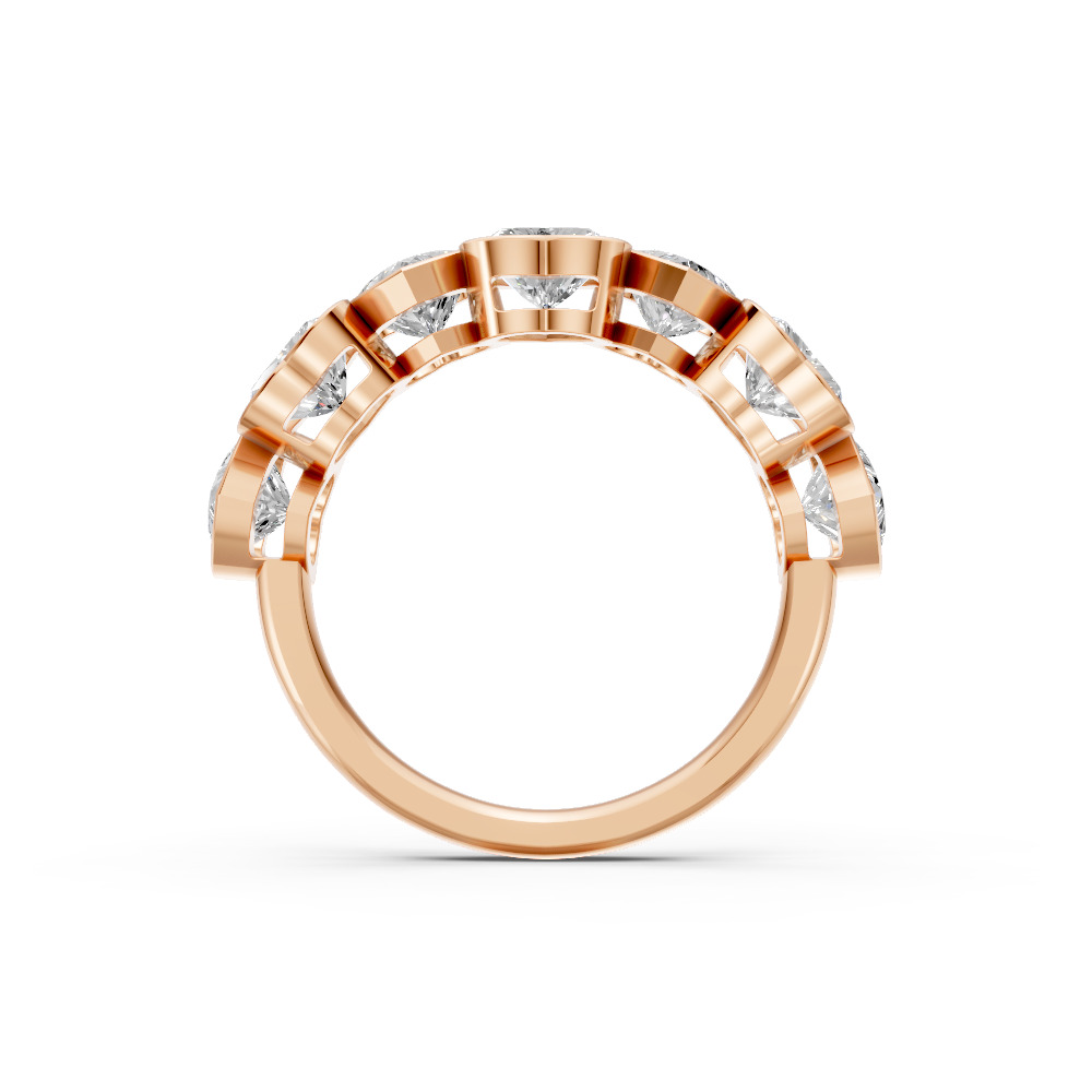 Heart Shape Diamond Anniversary Band in Gold