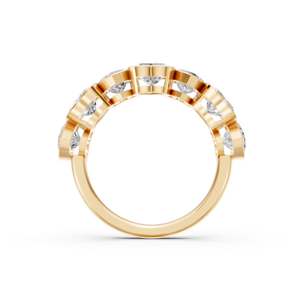 Heart Shape Diamond Anniversary Band in Gold