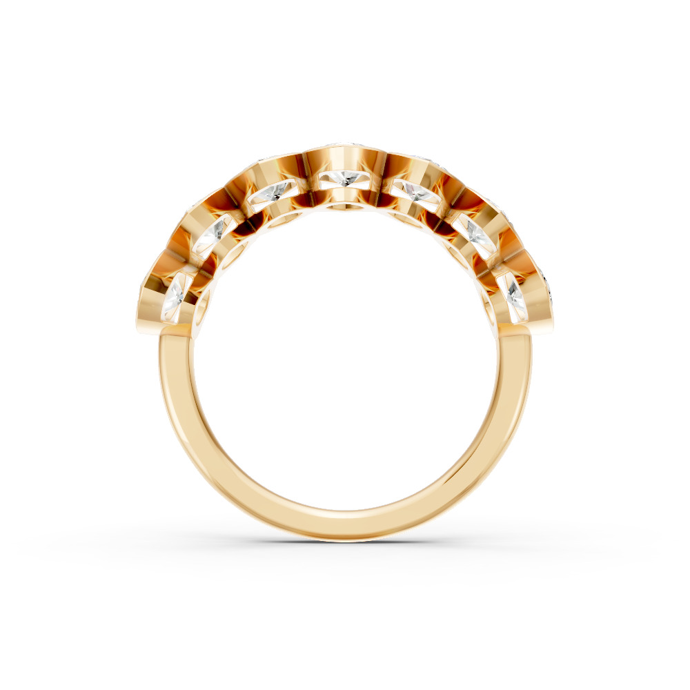 Marquise Shape Diamond Anniversary Band in Gold