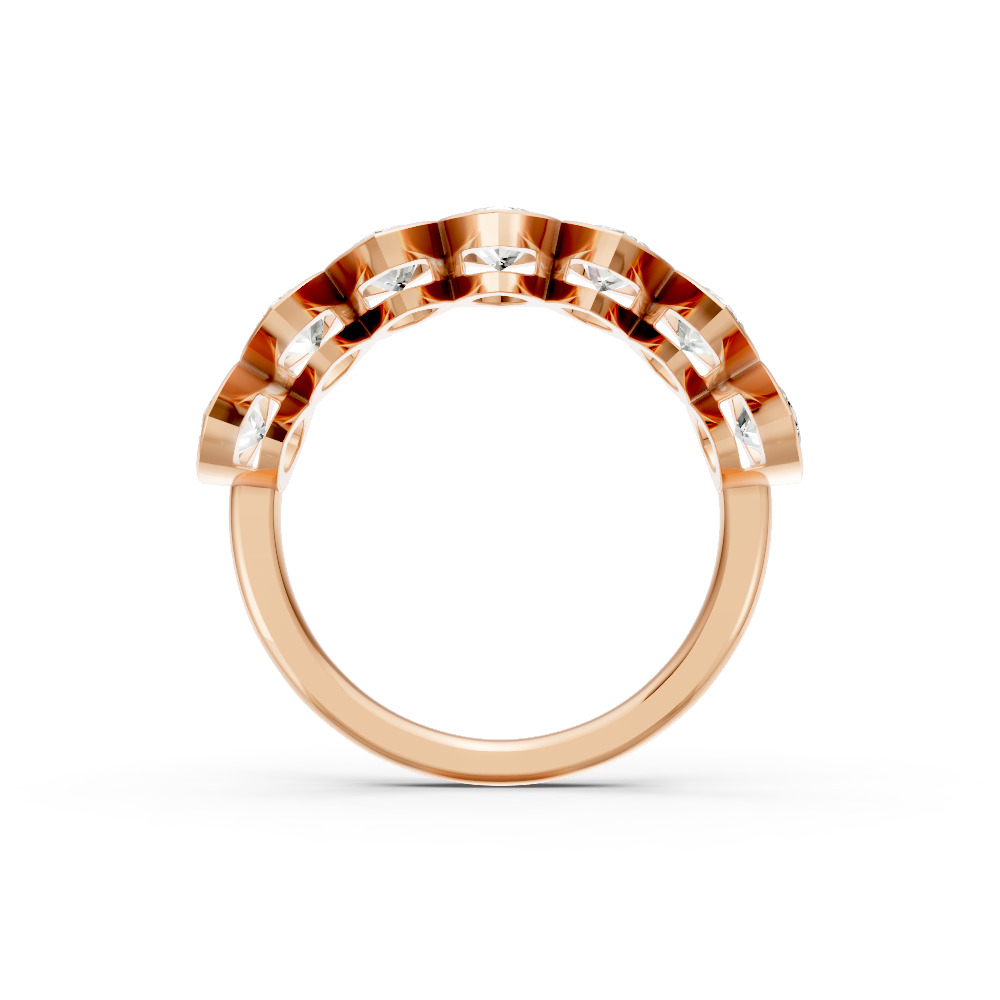 Marquise Shape Diamond Anniversary Band in Gold
