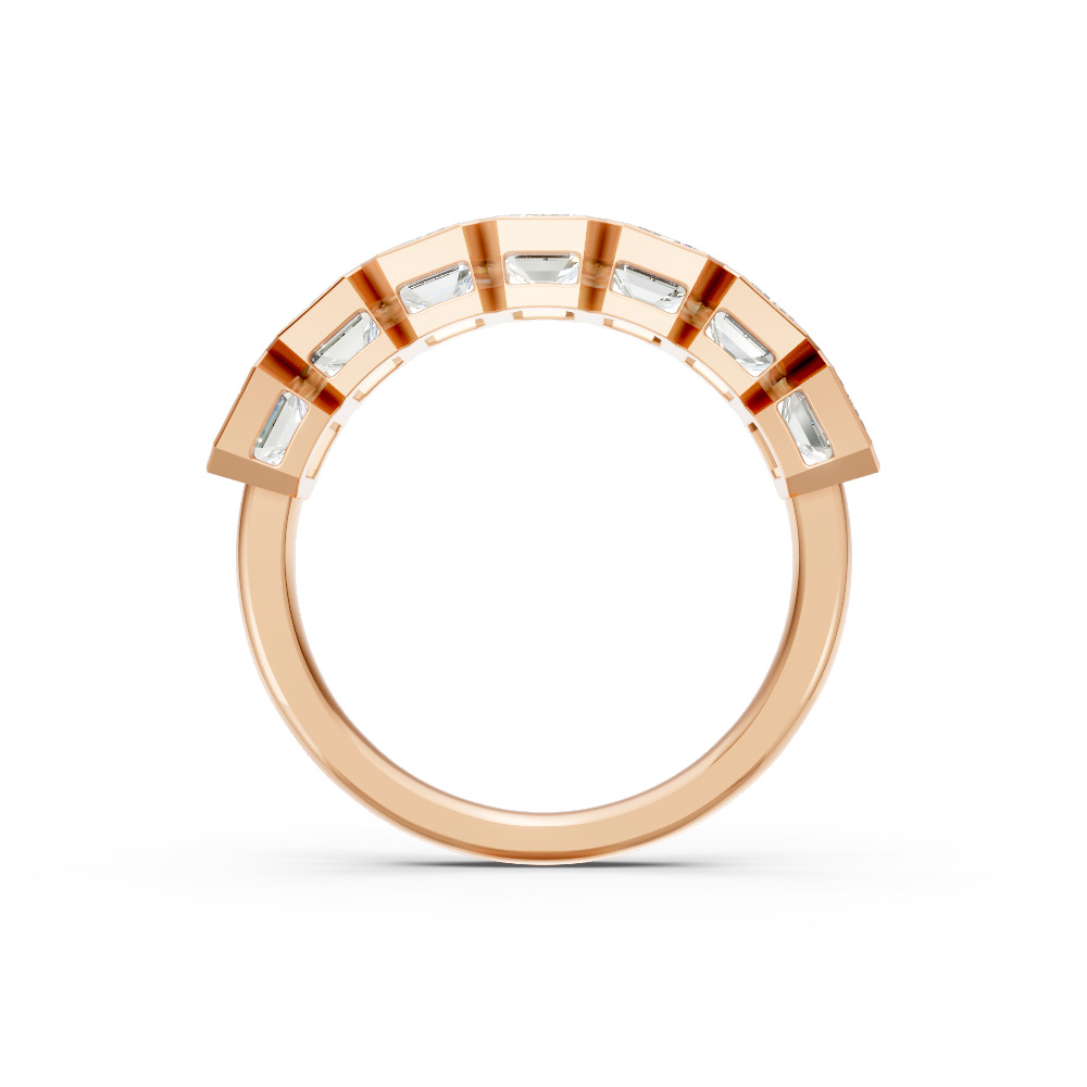 Emerald Shape Diamond Anniversary Band in Gold