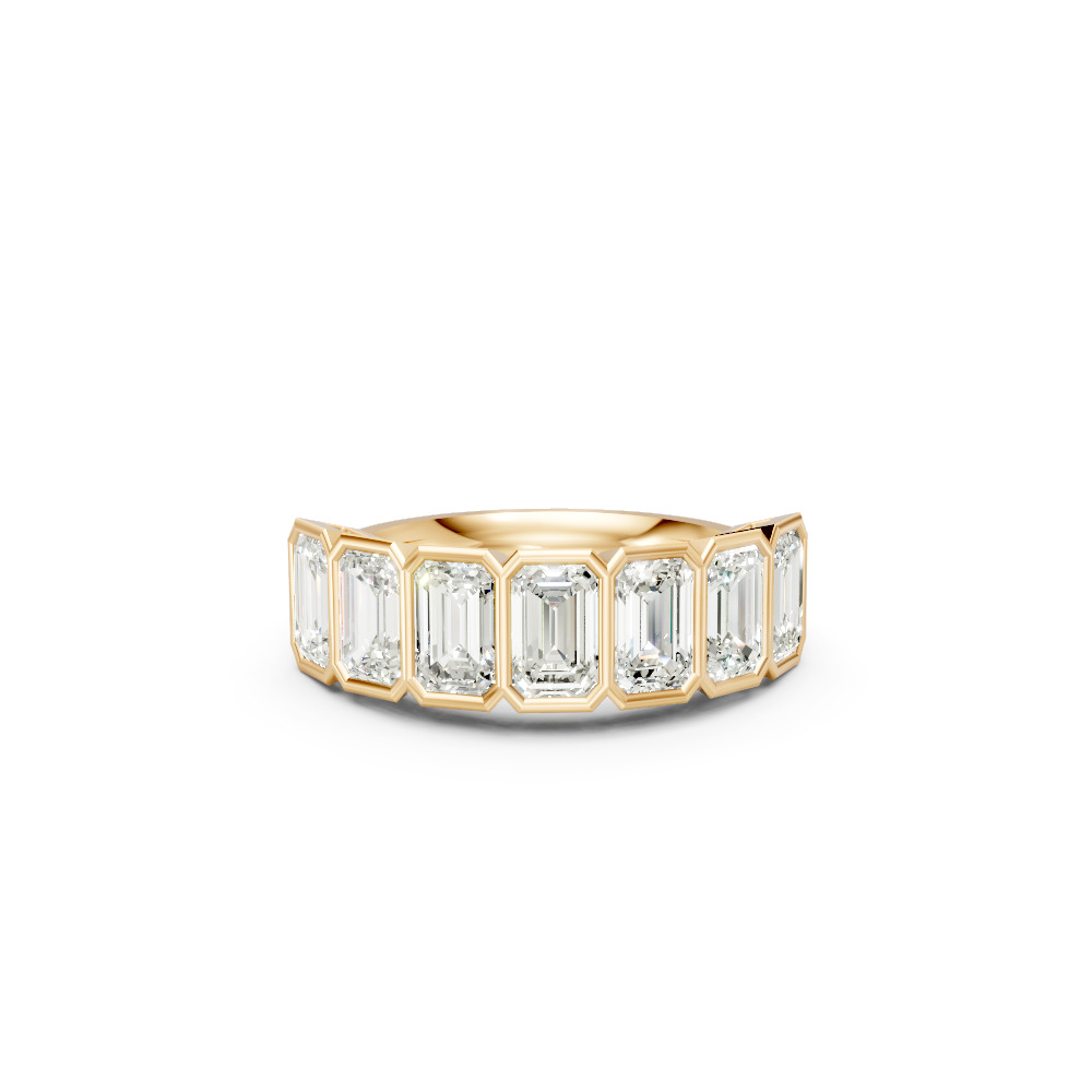 Emerald Shape Diamond Anniversary Band in Gold