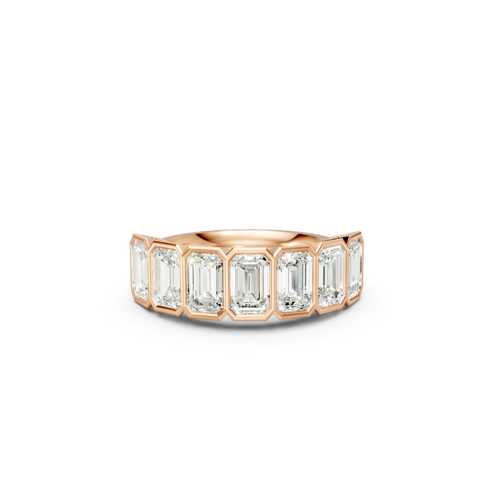 Emerald Shape Diamond Anniversary Band in Gold