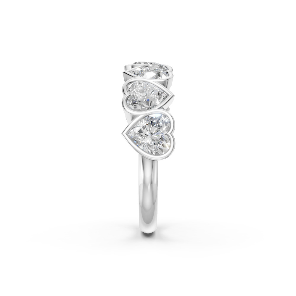 Heart Shape Diamond Anniversary Band in Gold