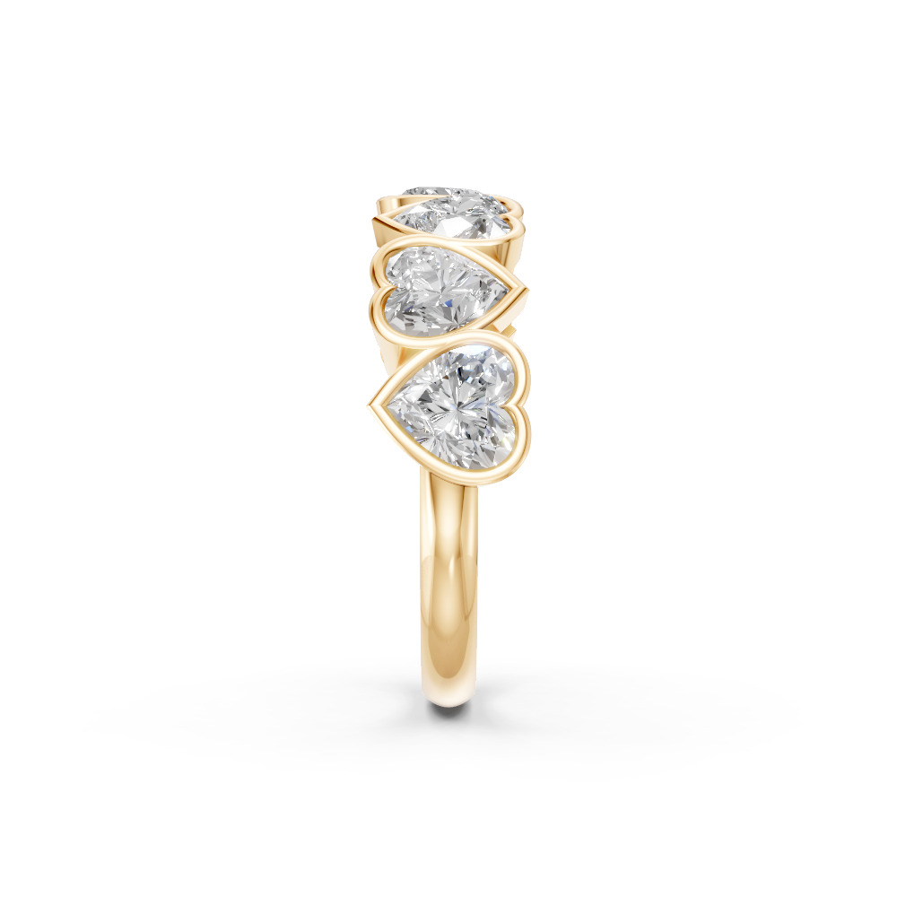 Heart Shape Diamond Anniversary Band in Gold