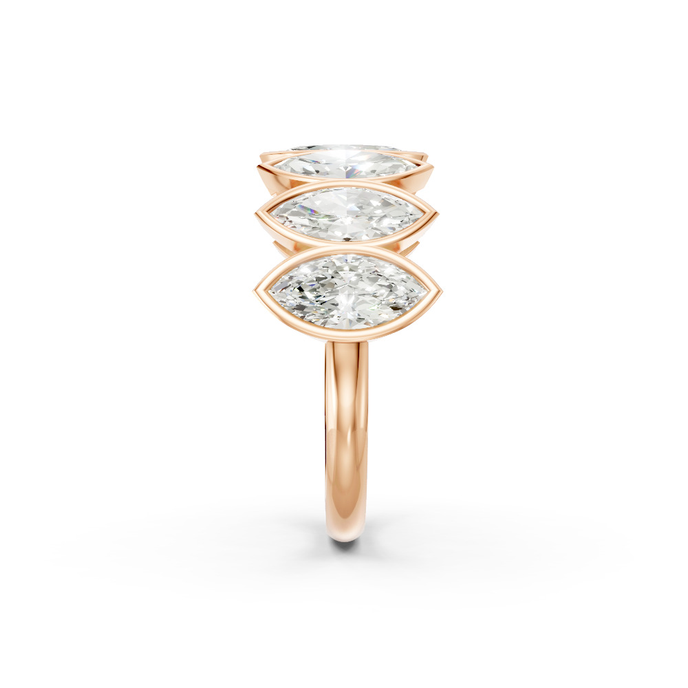 Marquise Shape Diamond Anniversary Band in Gold