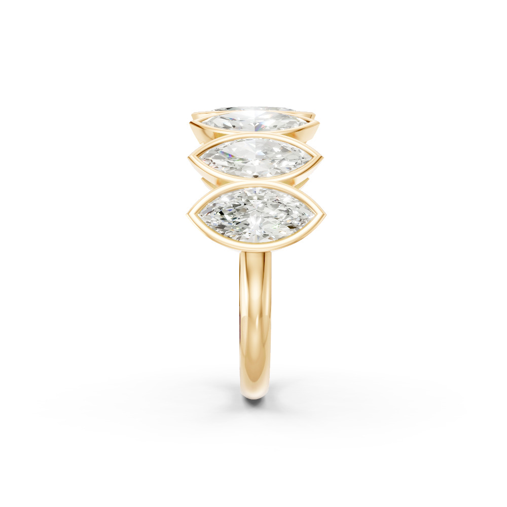 Marquise Shape Diamond Anniversary Band in Gold