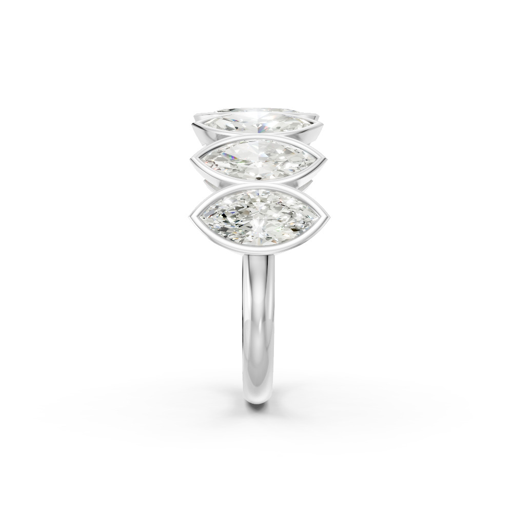 Marquise Shape Diamond Anniversary Band in Gold