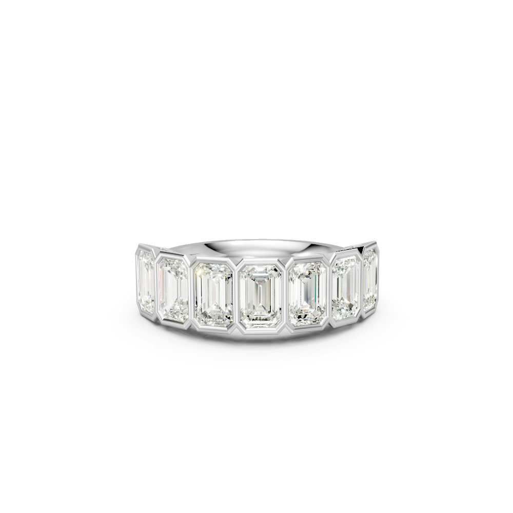 Emerald Shape Diamond Anniversary Band in Gold