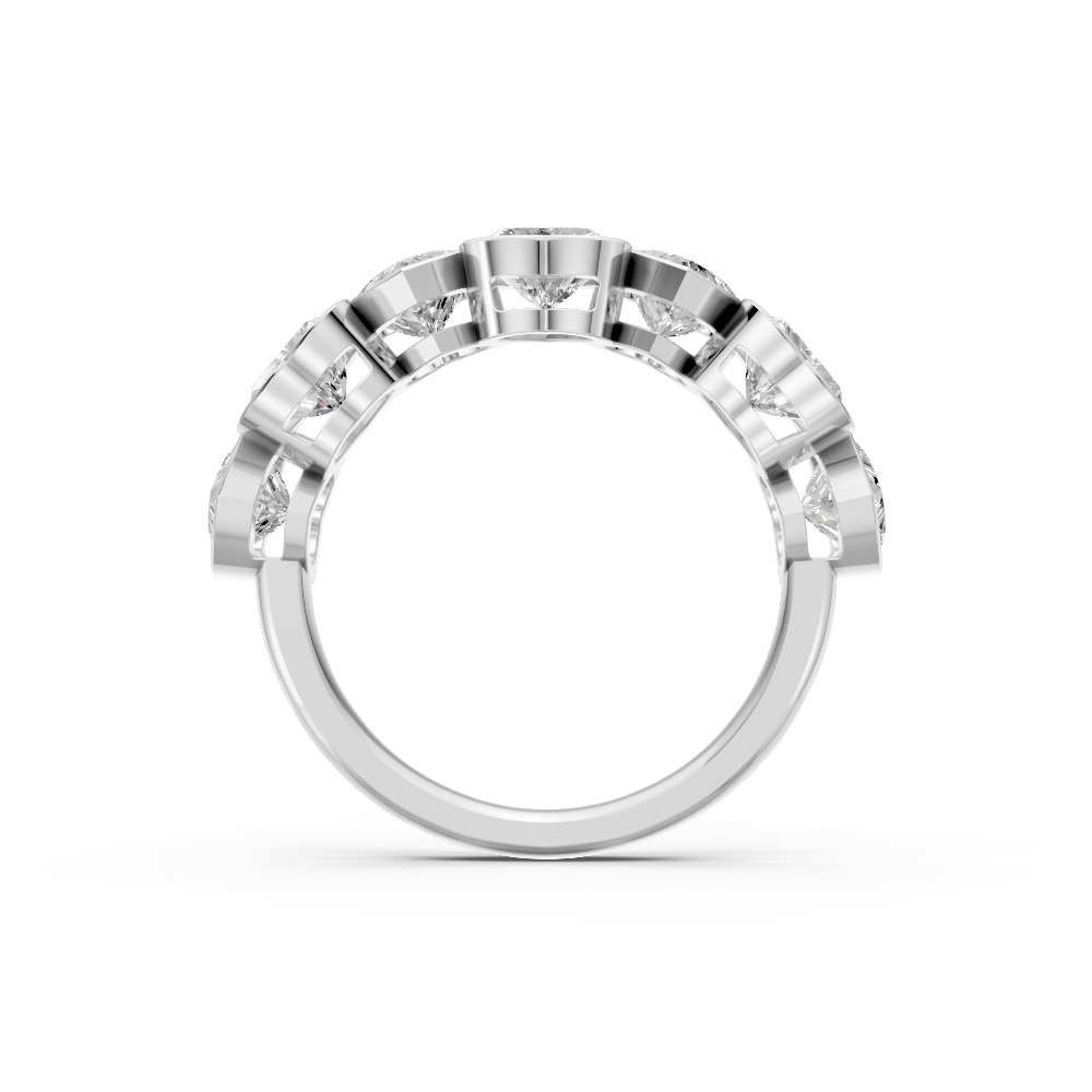 Heart Shape Diamond Anniversary Band in Gold