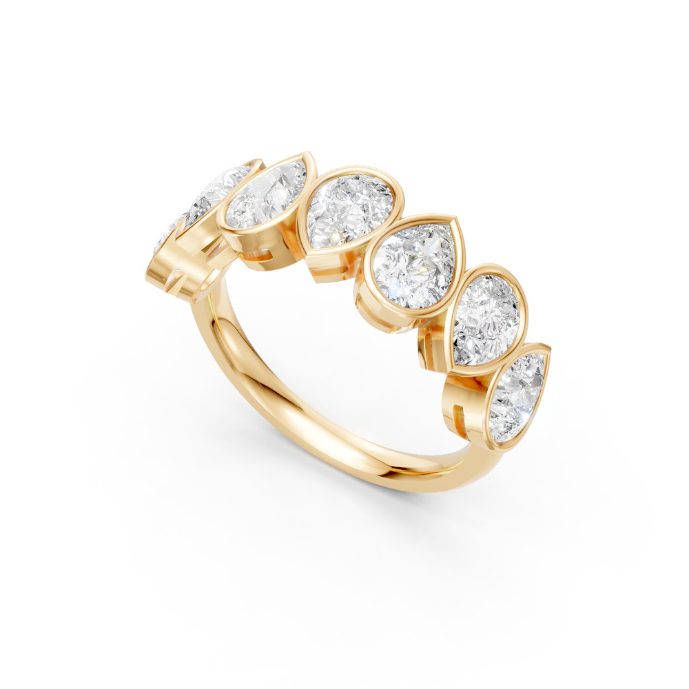 Pear Shape Diamond Anniversary Band in Gold