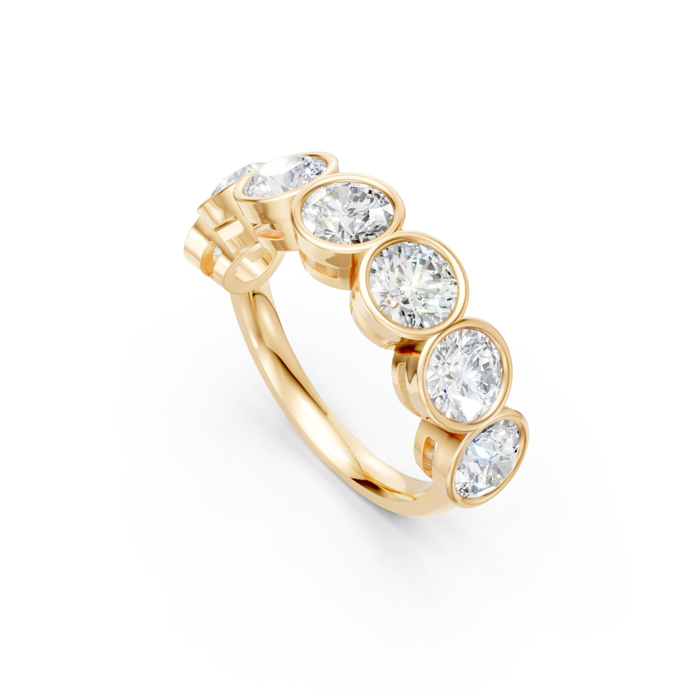 Round Shape Diamond Anniversary Band in Gold