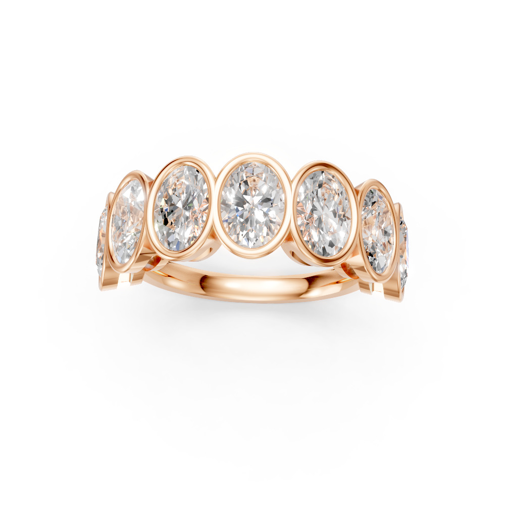 Oval Shape Diamond Anniversary Band in Gold