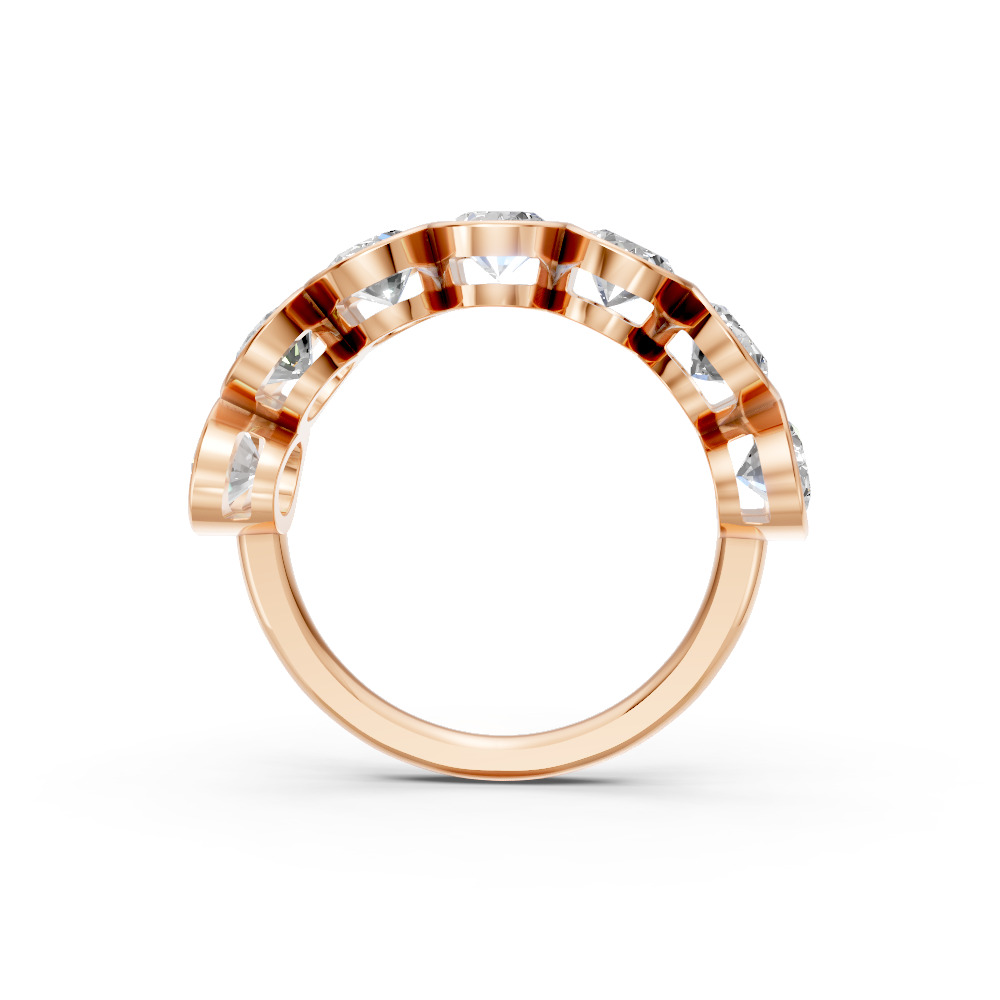 Oval Shape Diamond Anniversary Band in Gold