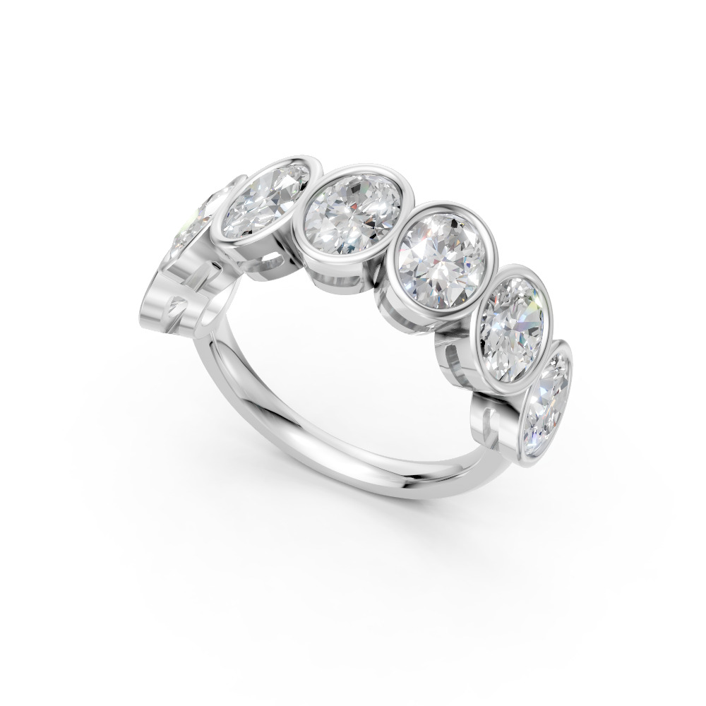 Oval Shape Diamond Anniversary Band in Gold