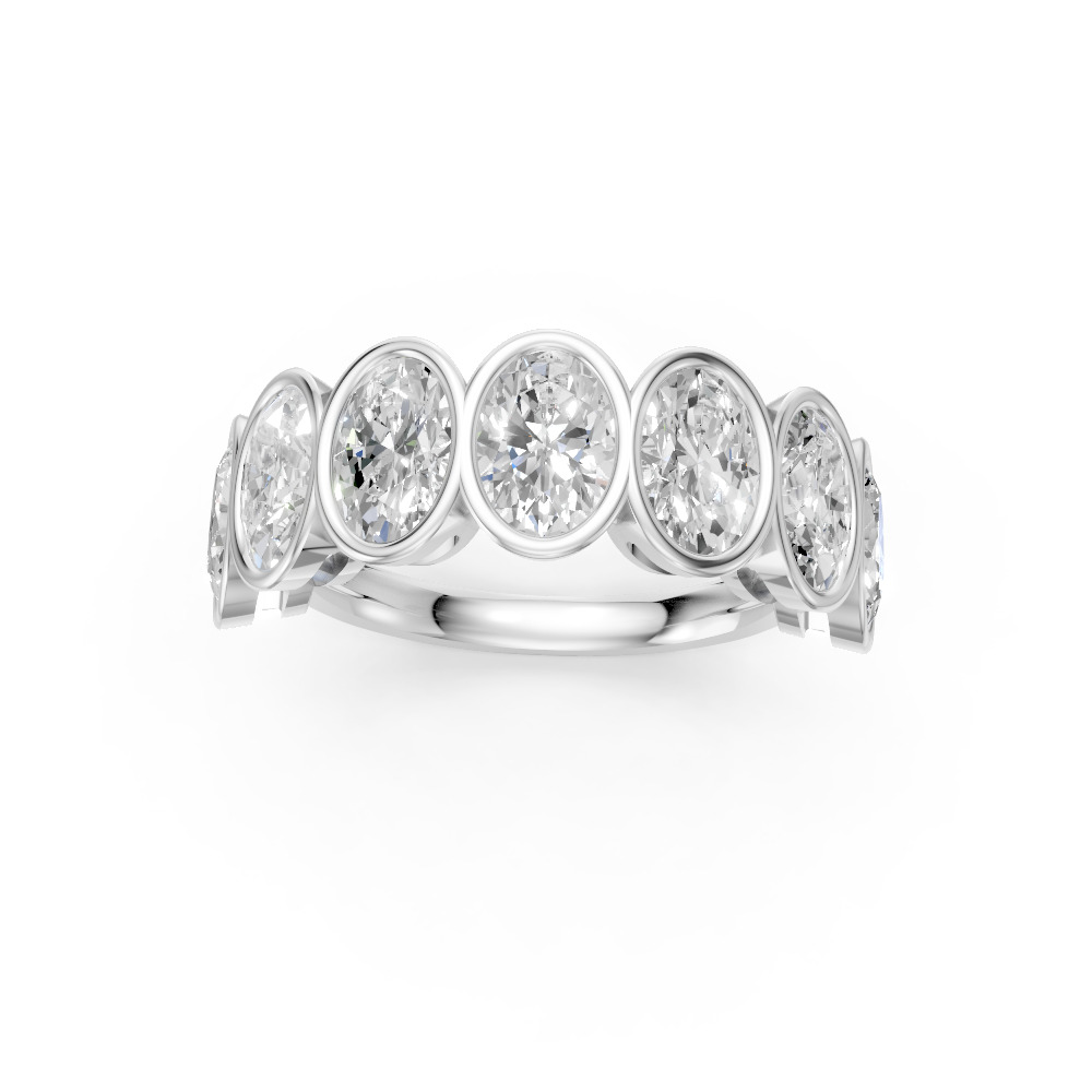 Oval Shape Diamond Anniversary Band in Gold