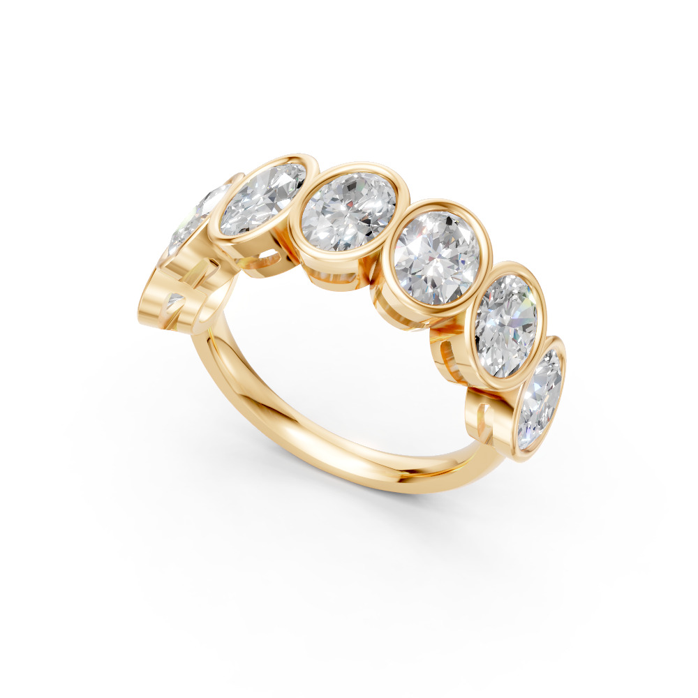 Oval Shape Diamond Anniversary Band in Gold