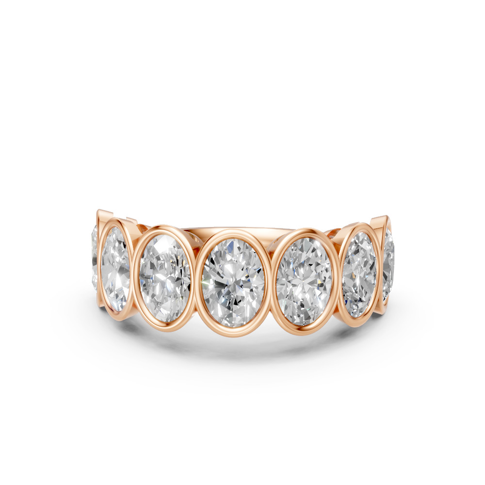 Oval Shape Diamond Anniversary Band in Gold