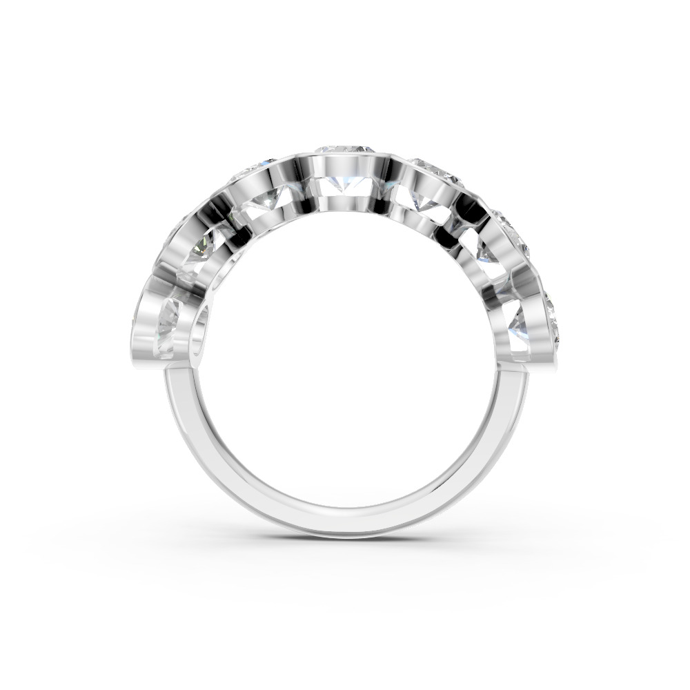 Oval Shape Diamond Anniversary Band in Gold