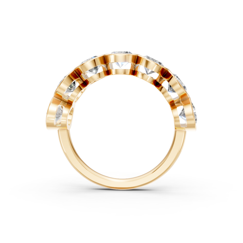 Oval Shape Diamond Anniversary Band in Gold