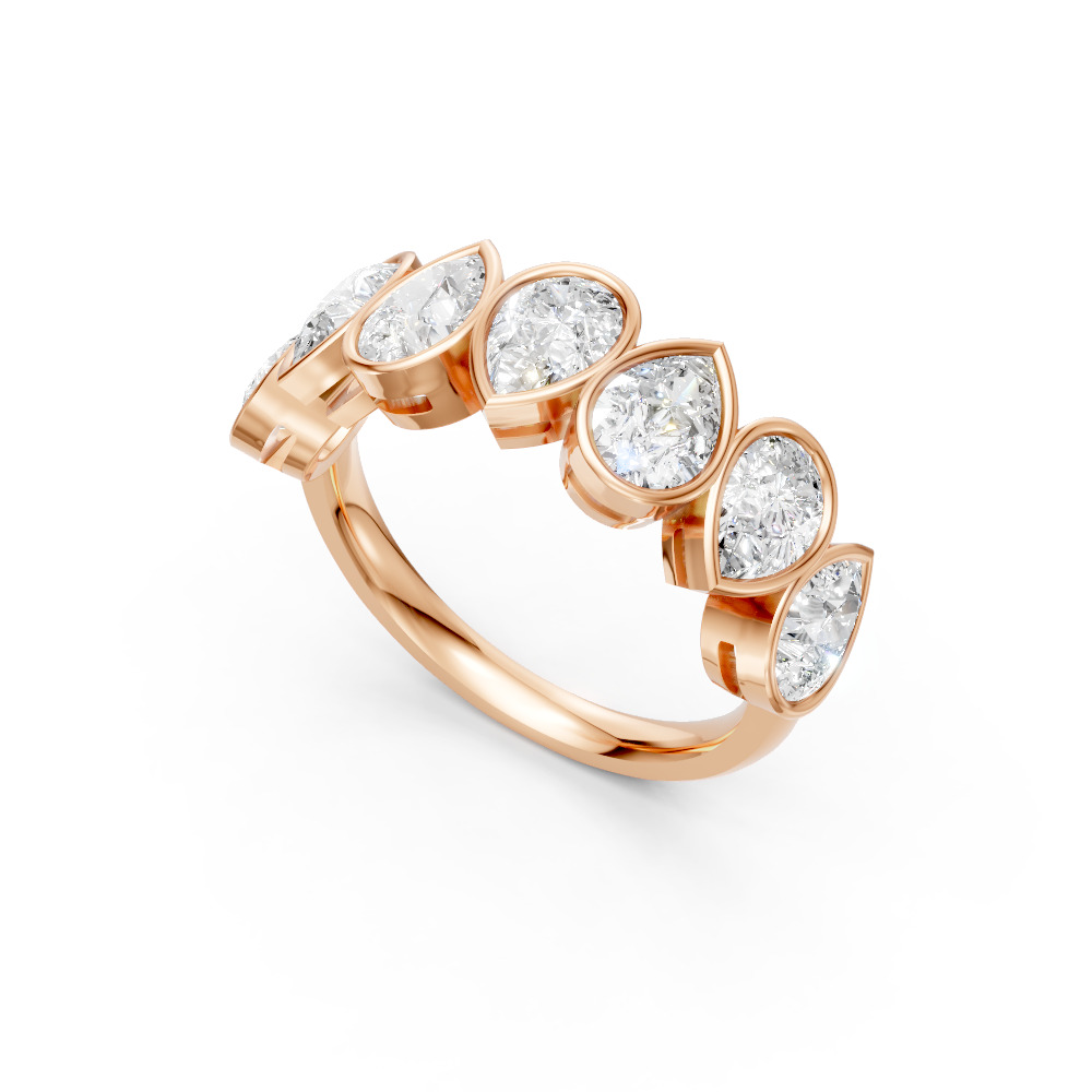 Pear Shape Diamond Anniversary Band in Gold
