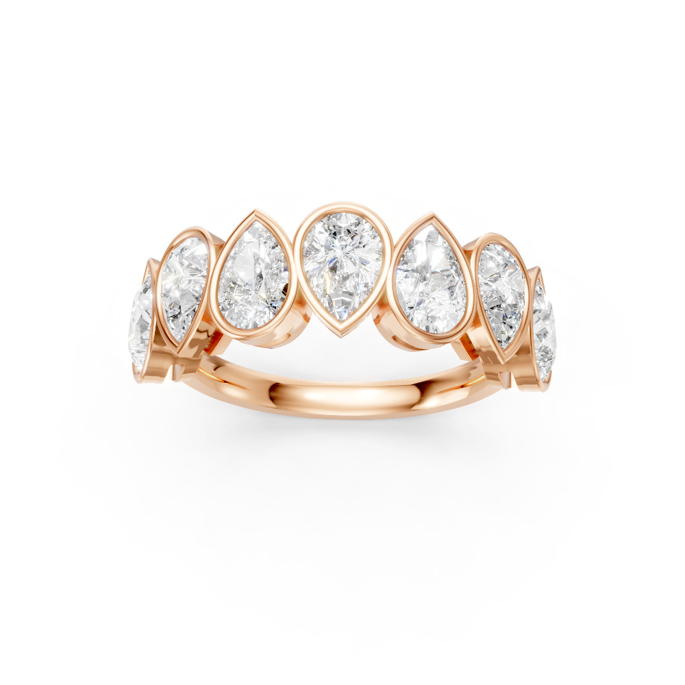 Pear Shape Diamond Anniversary Band in Gold
