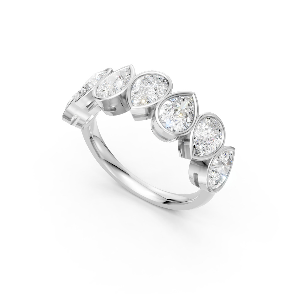Pear Shape Diamond Anniversary Band in Gold