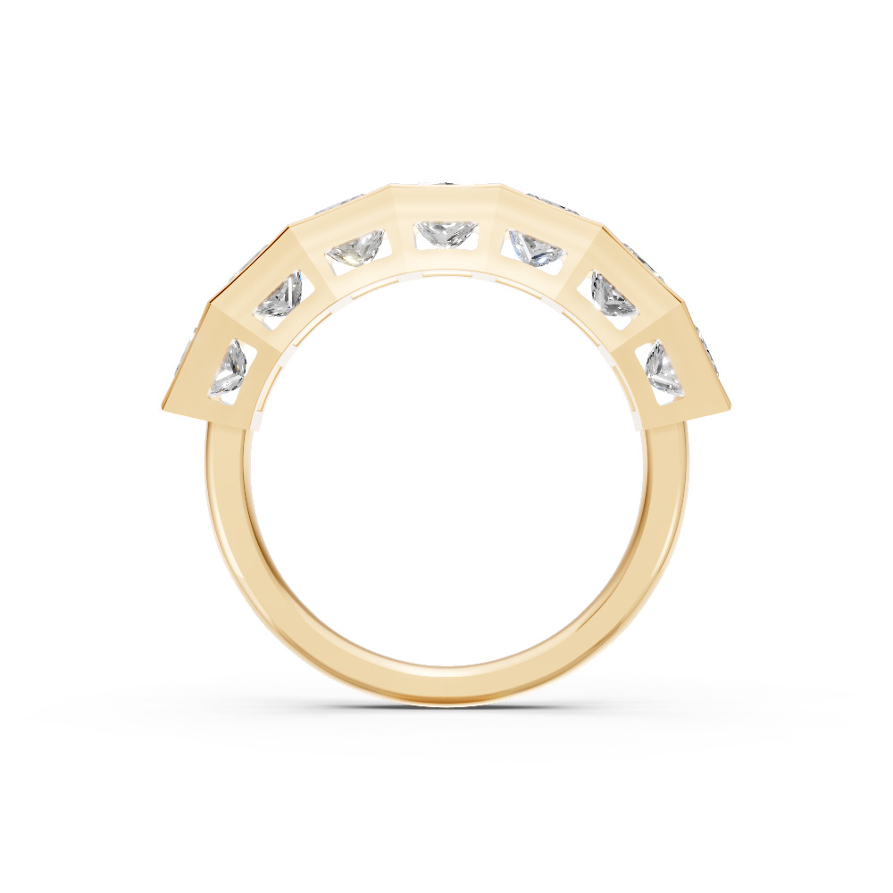 Princess Shape Diamond Anniversary Band in Gold