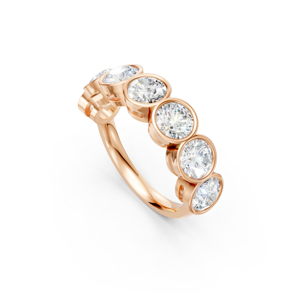 Round Shape Diamond Anniversary Band in Gold