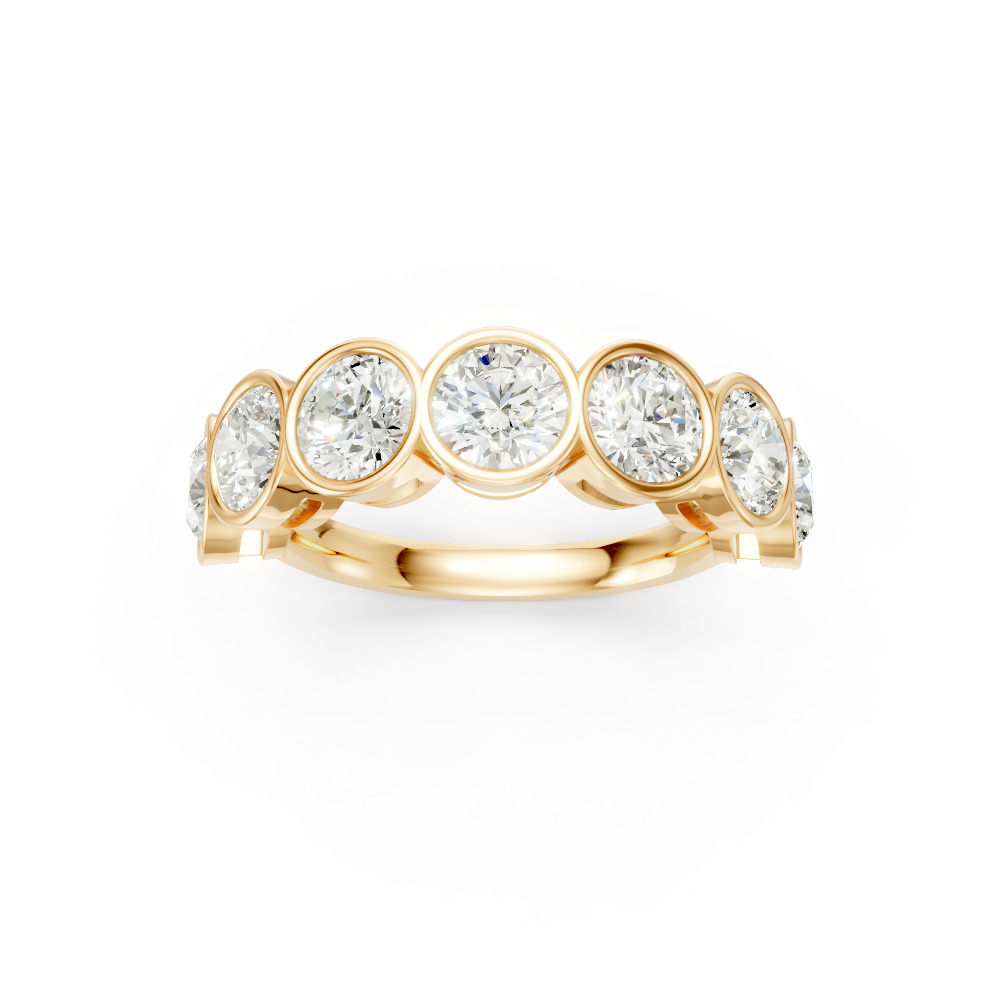 Round Shape Diamond Anniversary Band in Gold