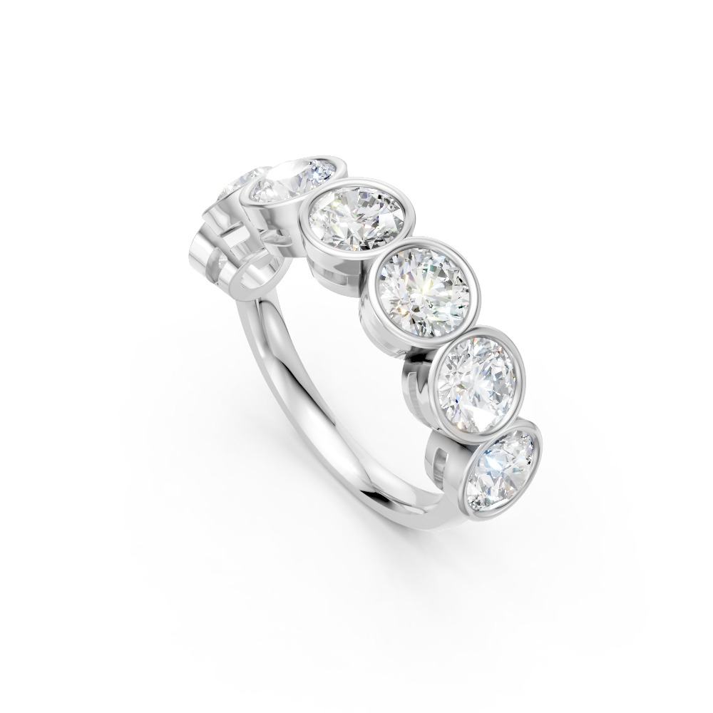 Round Shape Diamond Anniversary Band in Gold