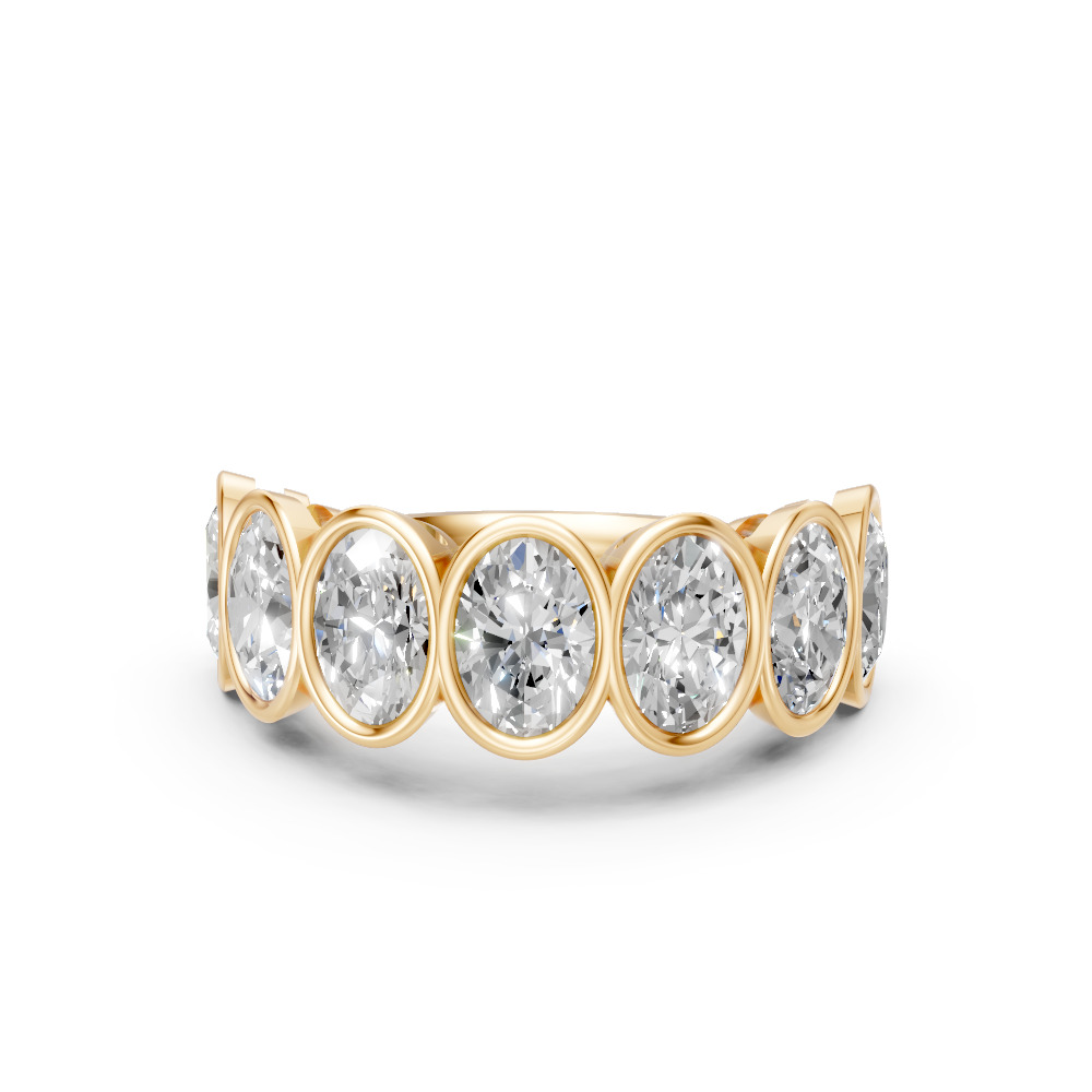 Oval Shape Diamond Anniversary Band in Gold