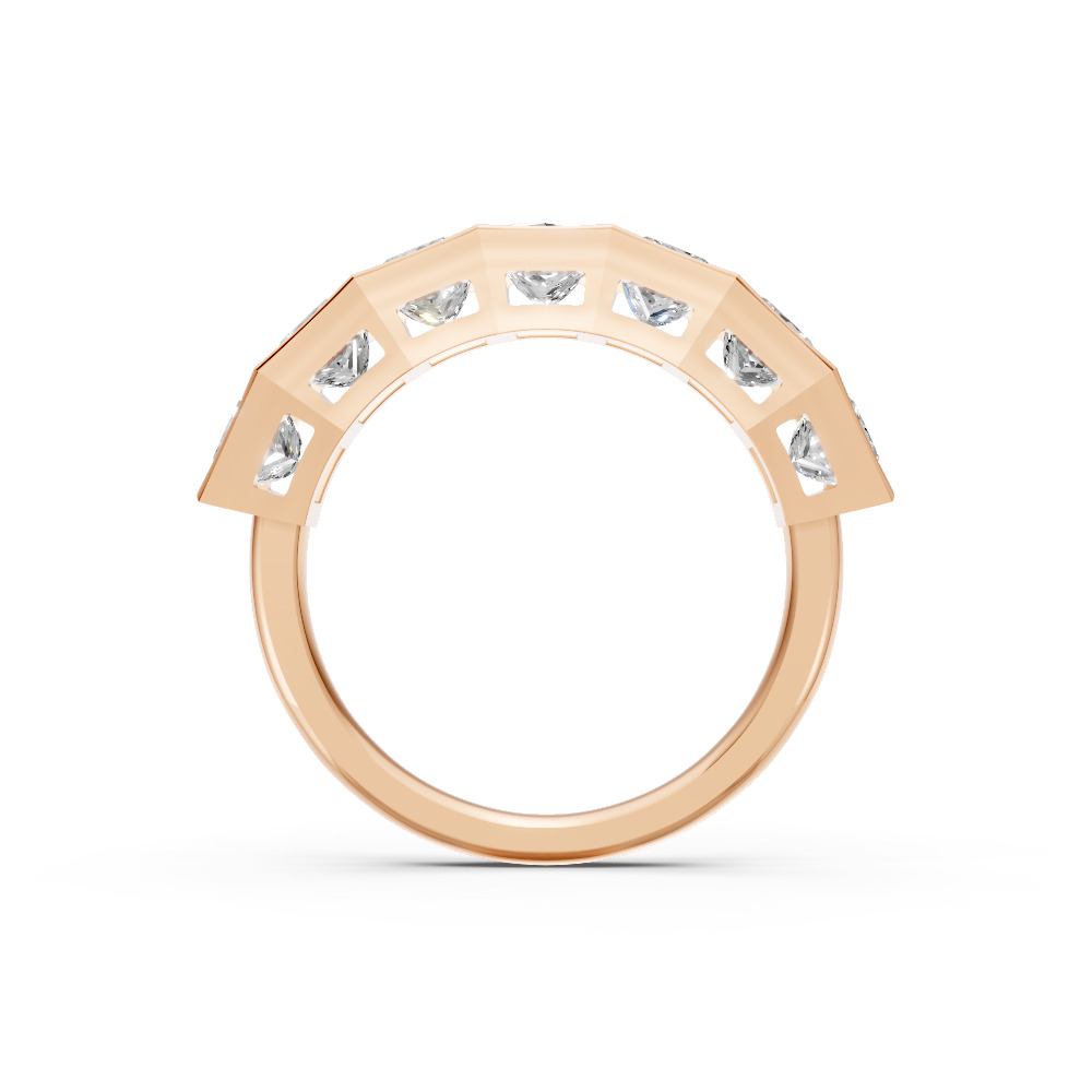 Princess Shape Diamond Anniversary Band in Gold