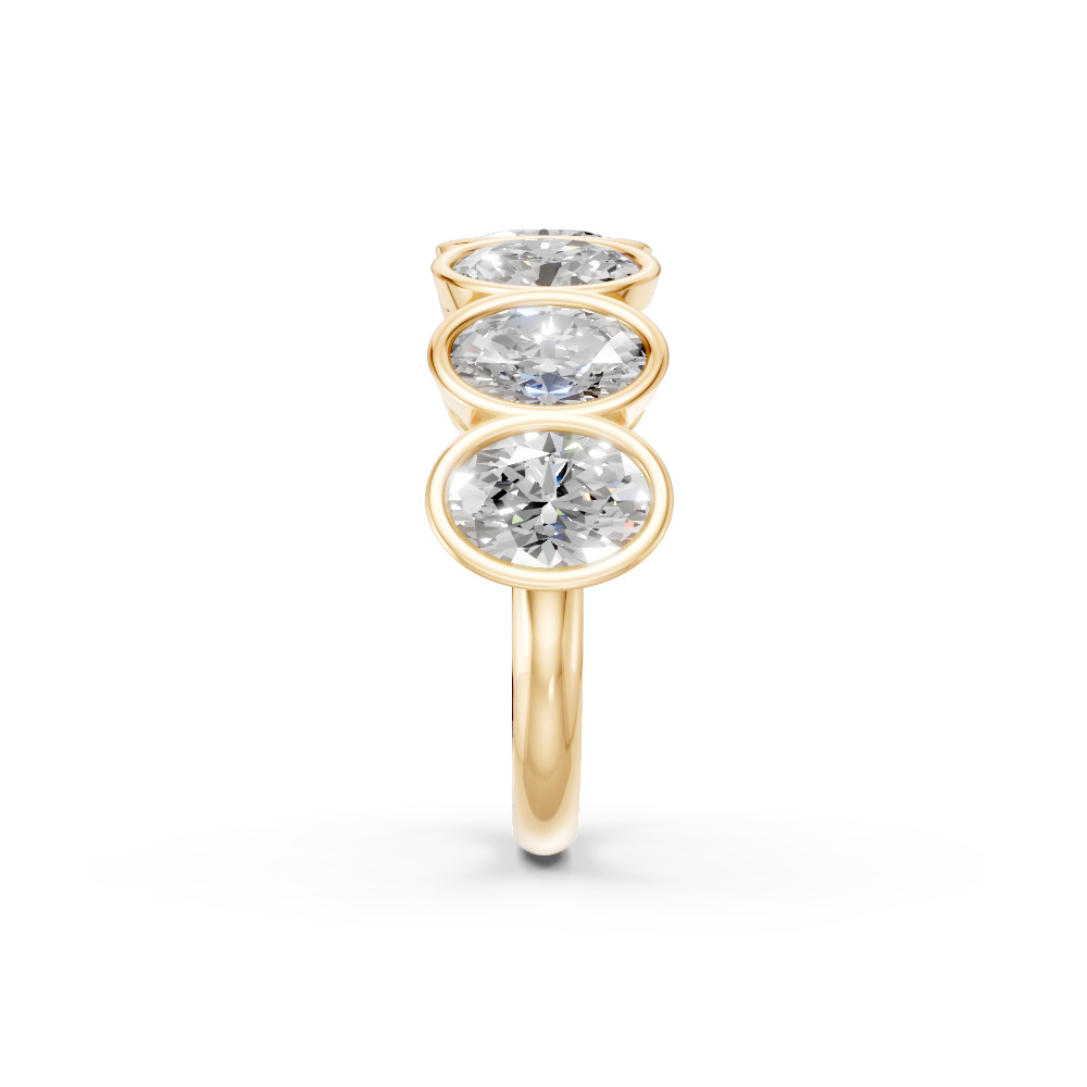 Oval Shape Diamond Anniversary Band in Gold