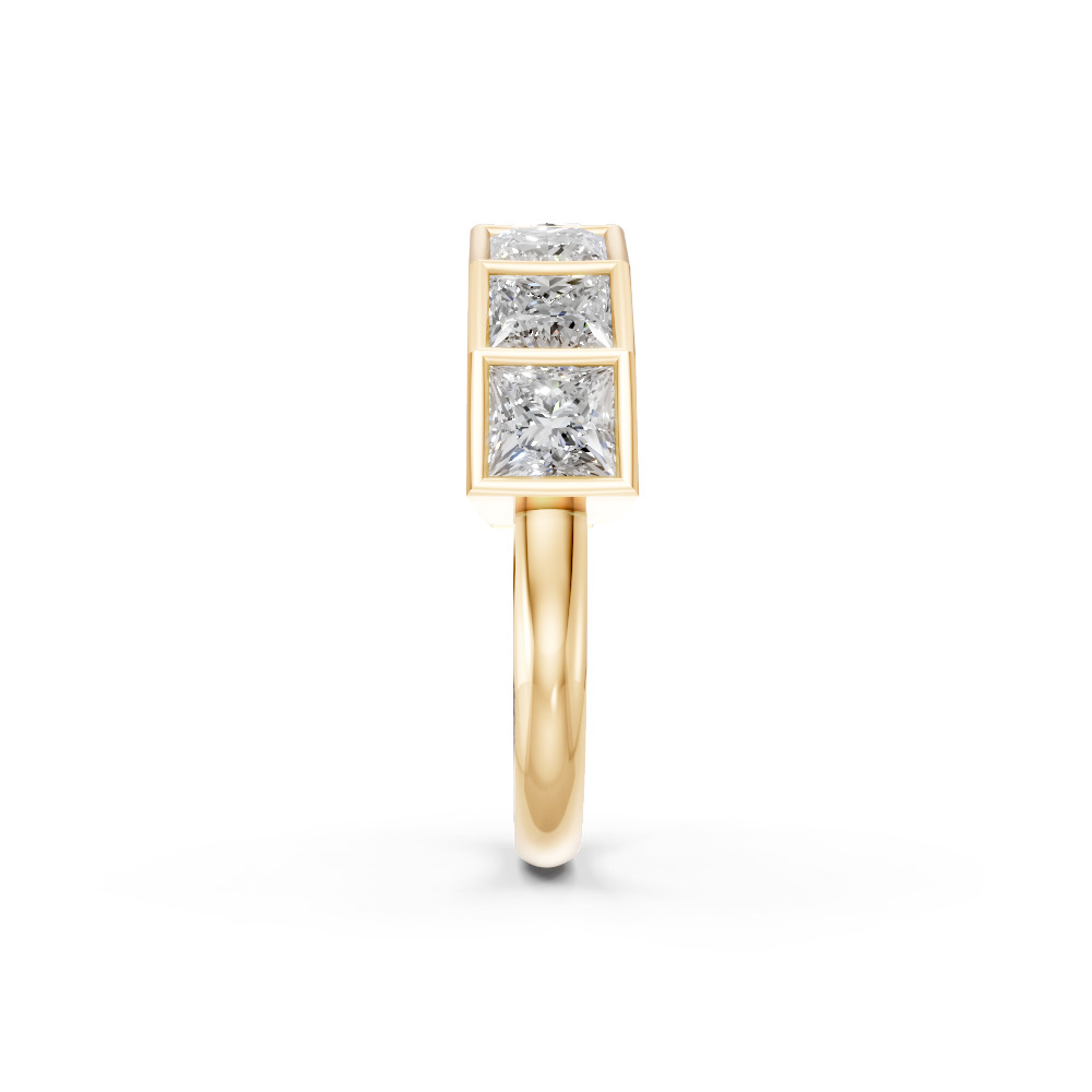 Princess Shape Diamond Anniversary Band in Gold