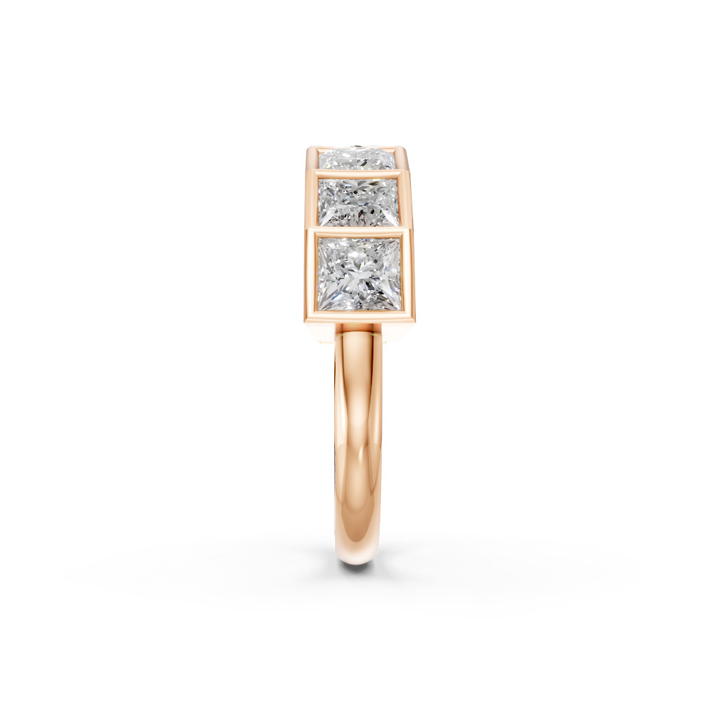 Princess Shape Diamond Anniversary Band in Gold