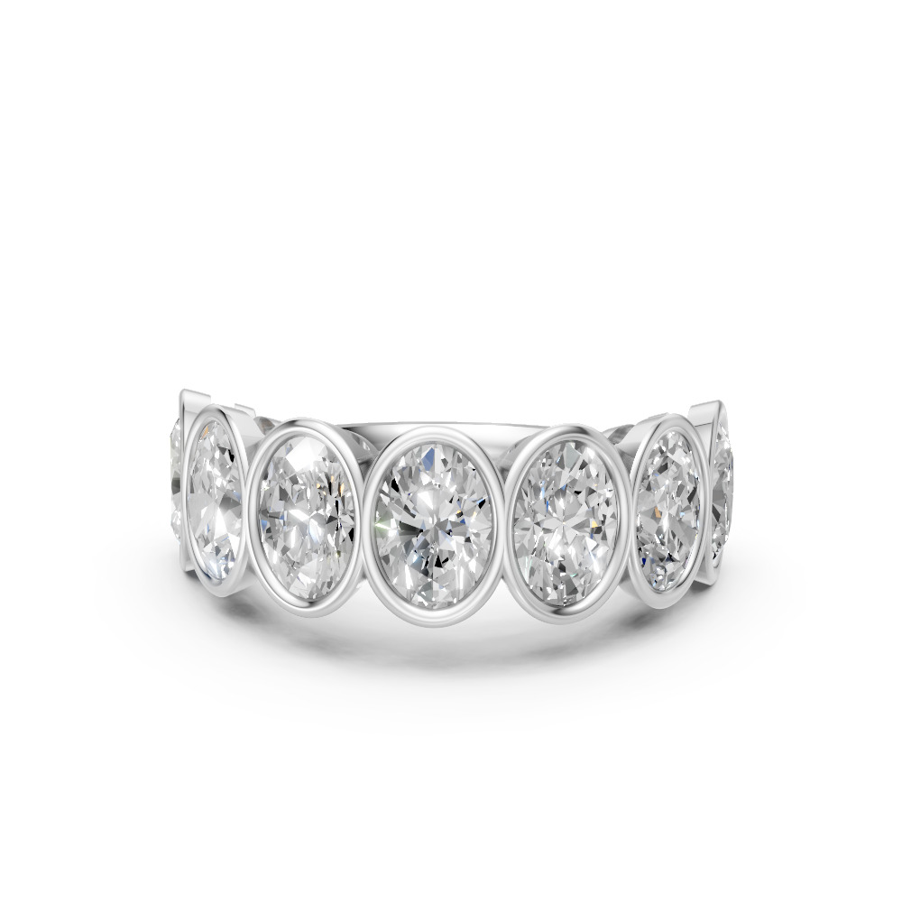 Oval Shape Diamond Anniversary Band in Gold