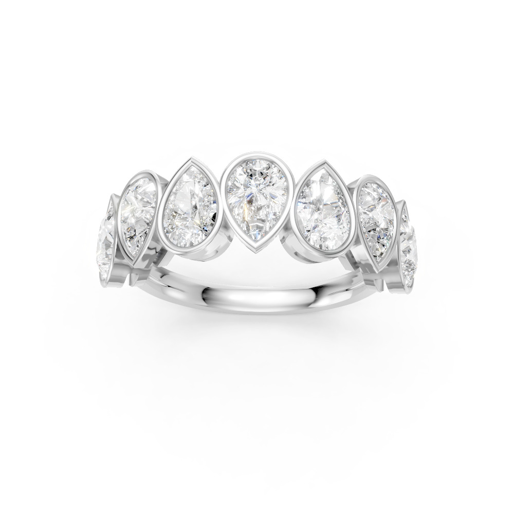 Pear Shape Diamond Anniversary Band in Gold