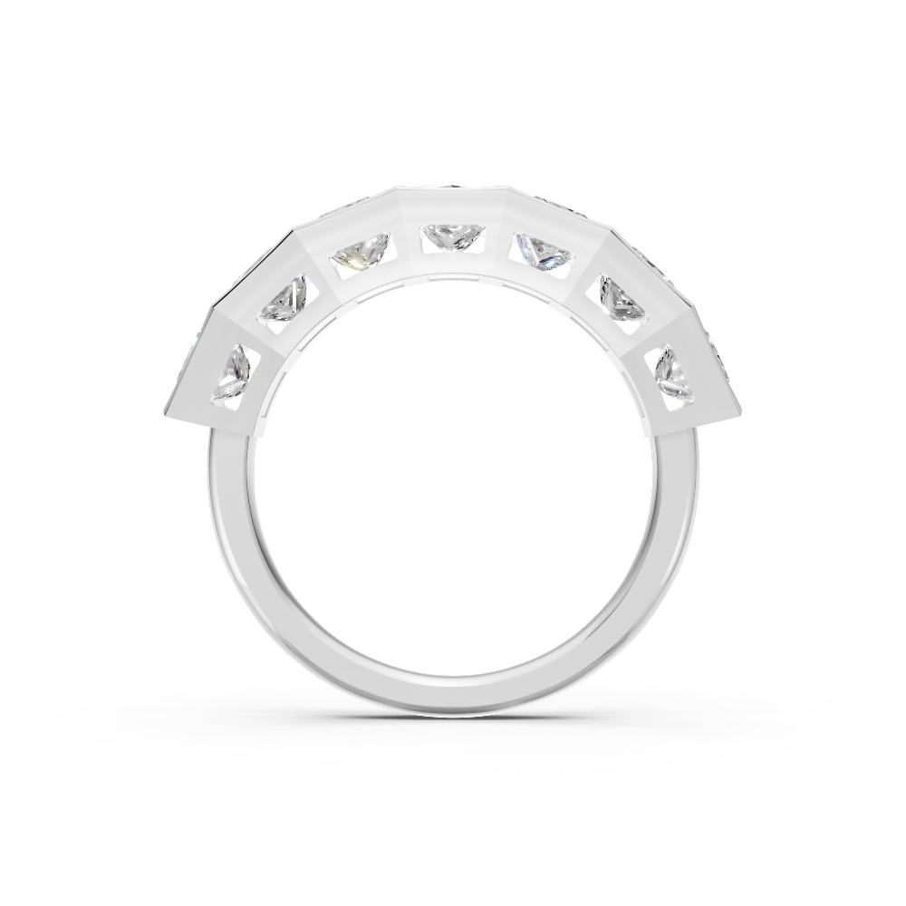 Princess Shape Diamond Anniversary Band in Gold