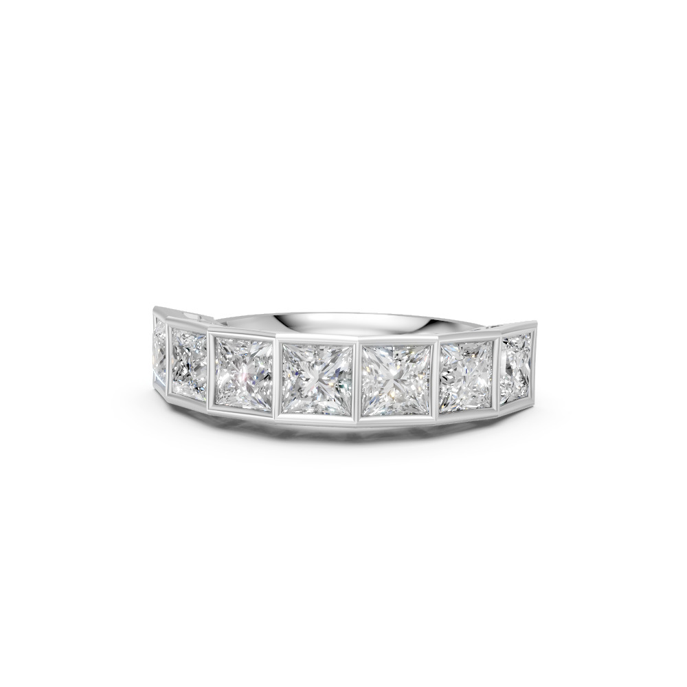 Princess Shape Diamond Anniversary Band in Gold