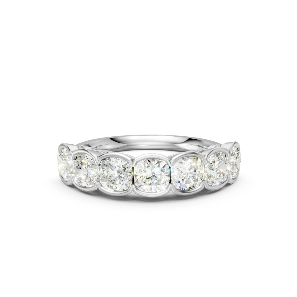 Cushion Shape Diamond Anniversary Band in Gold