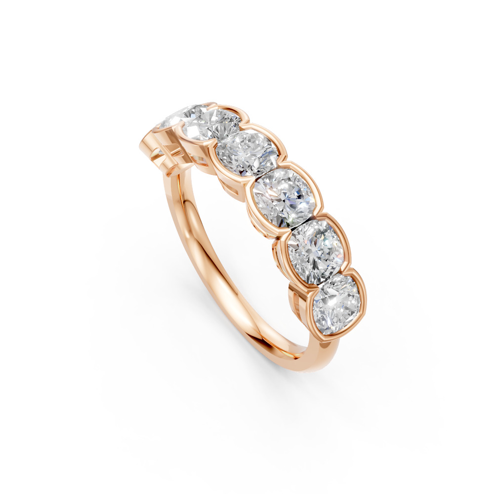 Cushion Shape Diamond Anniversary Band in Gold