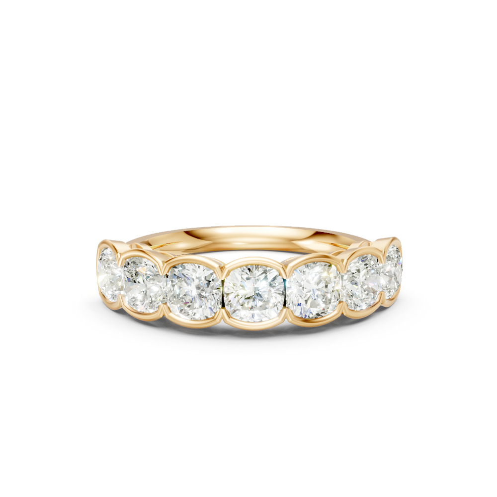 Cushion Shape Diamond Anniversary Band in Gold