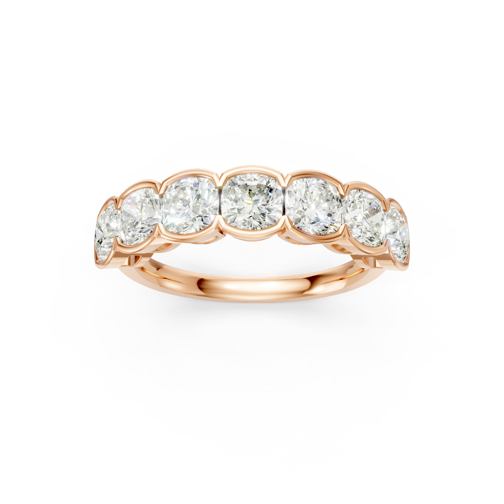 Cushion Shape Diamond Anniversary Band in Gold