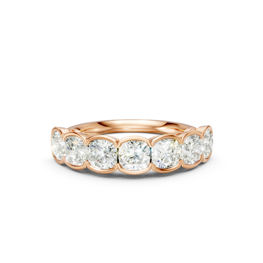 Cushion Shape Diamond Anniversary Band in Gold