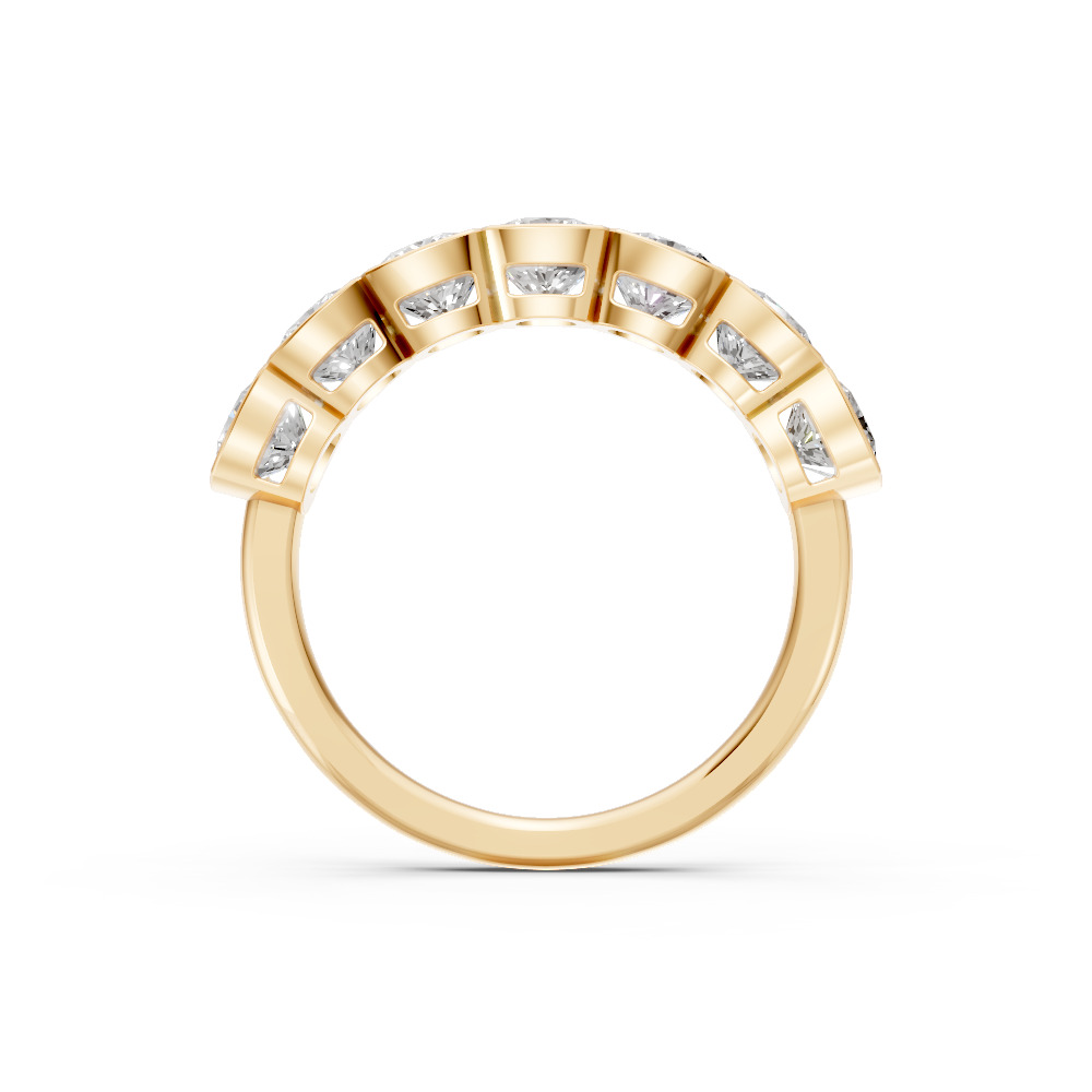 Cushion Shape Diamond Anniversary Band in Gold