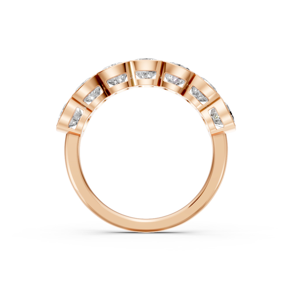 Cushion Shape Diamond Anniversary Band in Gold
