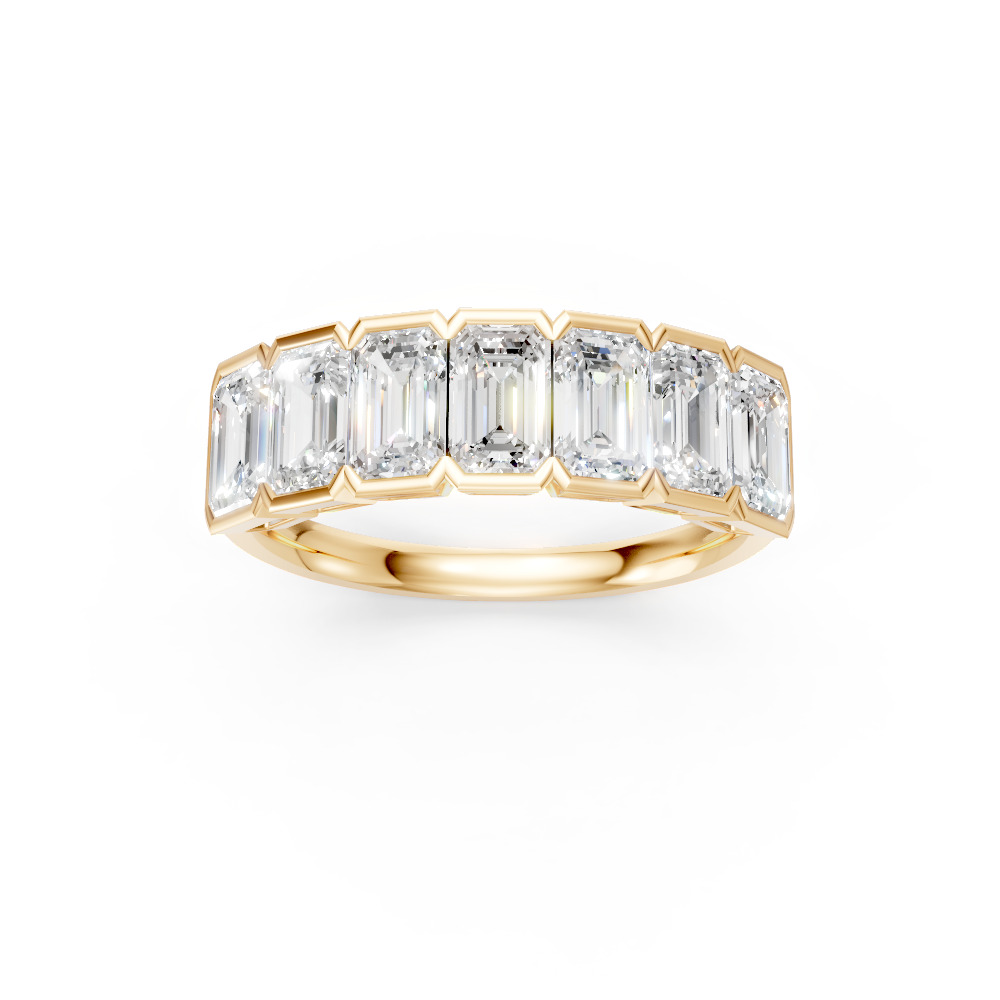 Emerald Shape Diamond Anniversary Band in Gold