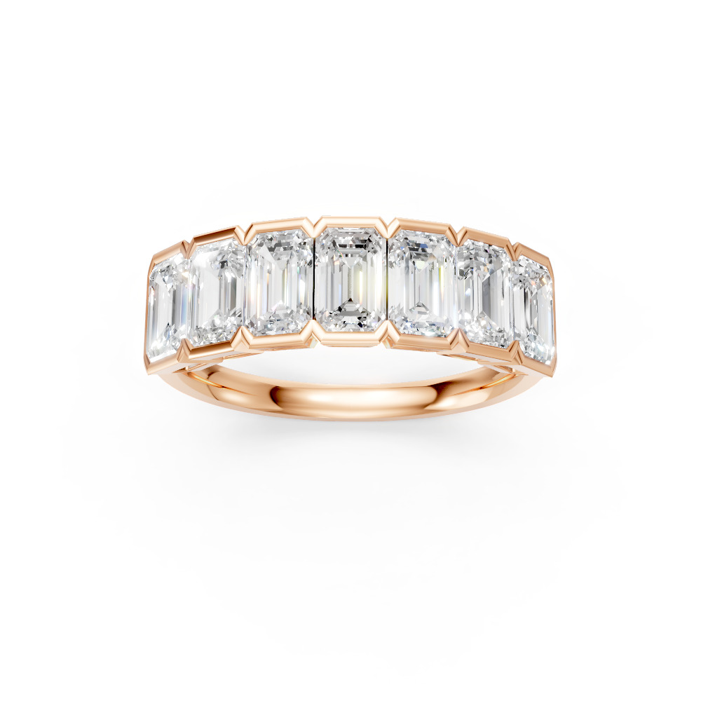 Emerald Shape Diamond Anniversary Band in Gold